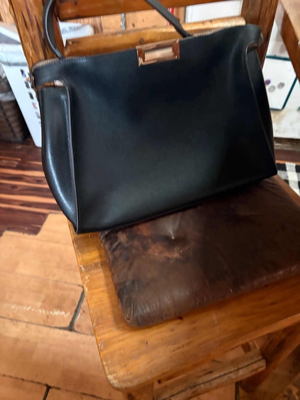 Elegant Black Satchel Handbag